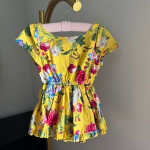 Little Minis Limited Edition Yellow Floral Twirl Dress w/Built In Bloomers - 2T